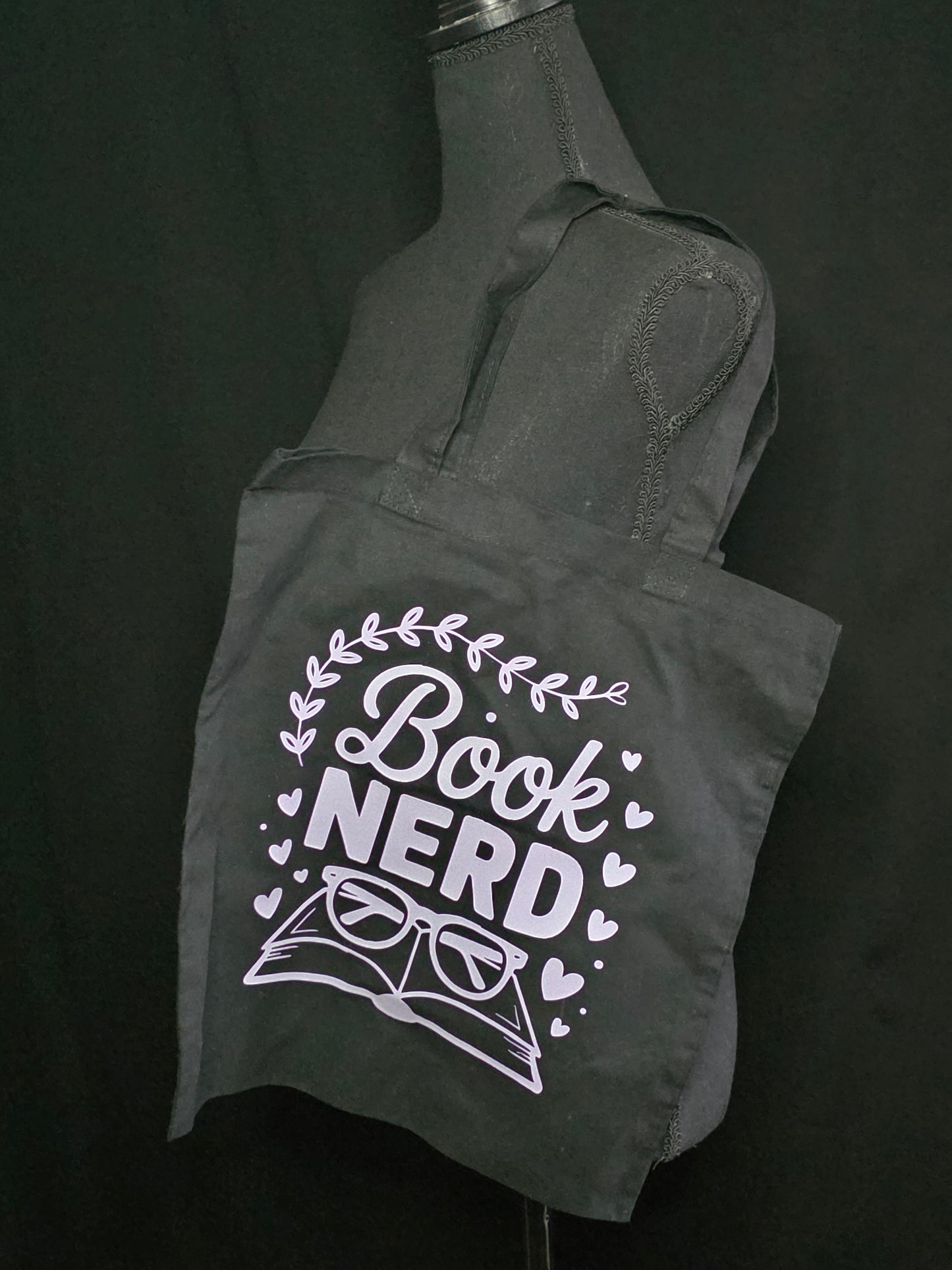 "Book Nerd" Fabric tote Bag