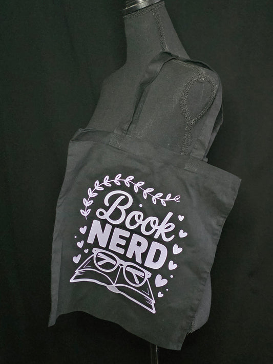 "Book Nerd" Fabric tote Bag